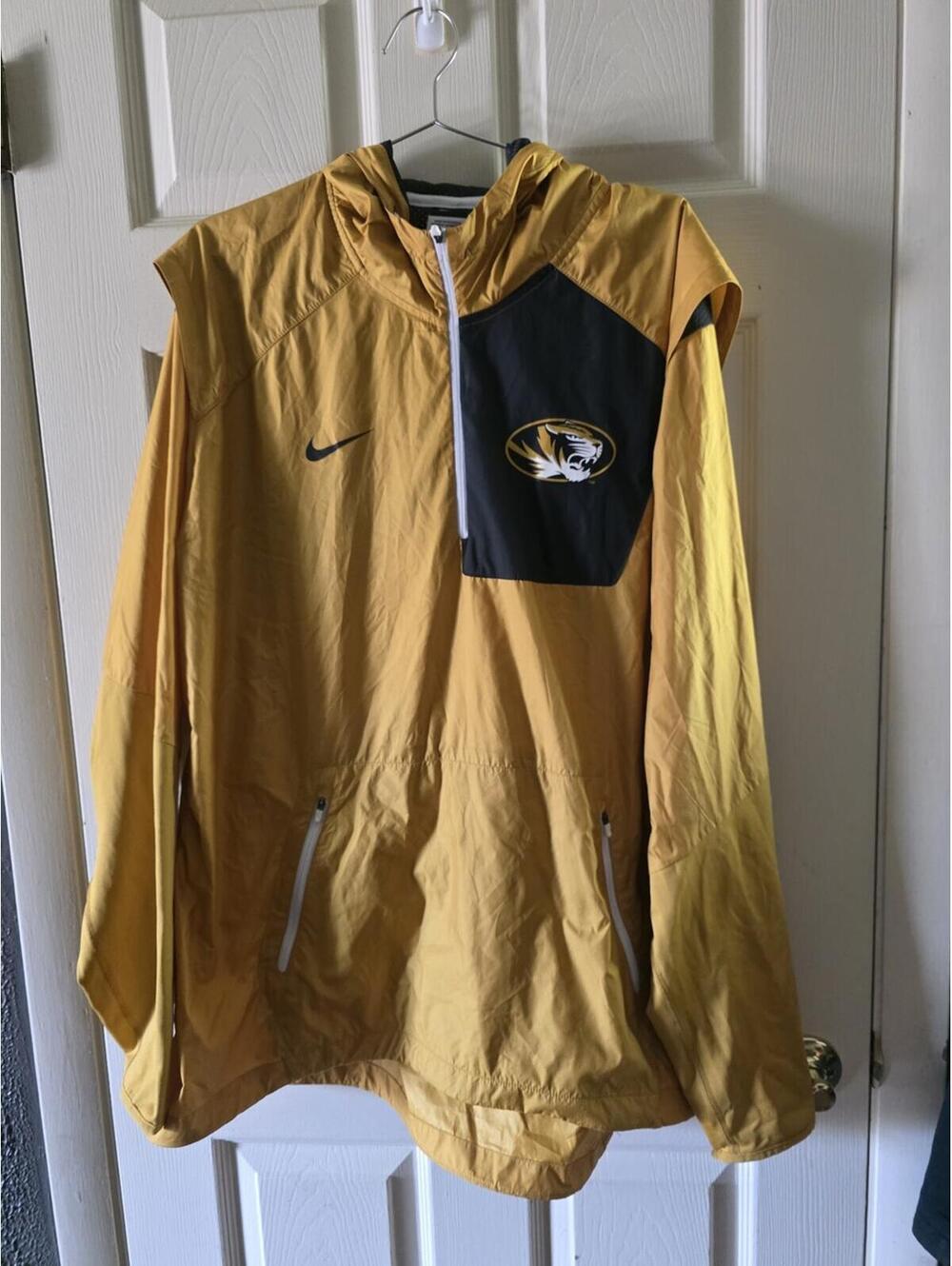 Nike Gold and Black Missouri Tigers Hooded Pullover Windbreaker